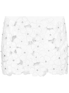 Dolce & Gabbana юбка мини с цветочной вышивкой, белый