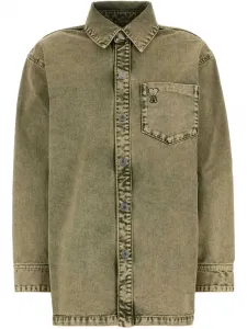 Джинсовая рубашка с монограммой Ami de Coeur AMI Paris, нейтральный