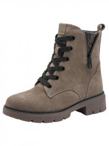 Tamaris Широкие ботильоны из замши цвета "перец"