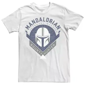 Футболка с эмблемой воина-мандалорца «Большой и высокий» Star Wars, белый