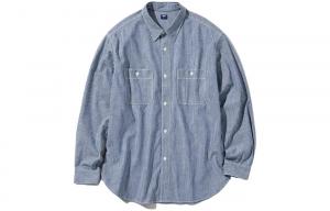 Рубашка унисекс королевского синего цвета Uniqlo, синий