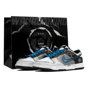 Nike Кроссовки для скейтбординга Dunk унисекс с низким верхом, черные/белые