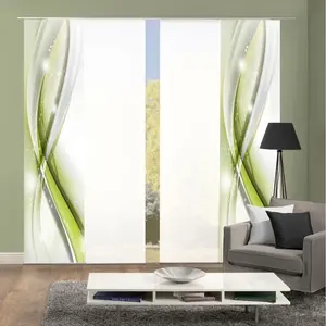 Раздвижная штора GLIWE Панельная каретка 4 шт., комплект. Раздвижной занавес Digi, набор из 4 шт. GLIWE ЗЕЛЕНЫЙ Home Wohnideen, Apfelgrün