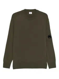 Толстовка с круглым вырезом C.P. Company, зеленый