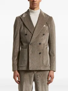 Двубортный вельветовый пиджак Peserico, коричневый