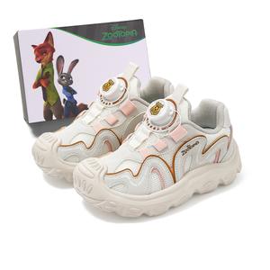 Скользоустойчивые противоударные амортизирующие износостойкие низкие детские повседневные кроссовки Kids' Disney, бежевый/розовый