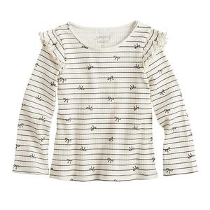 Двухслойный топ с рюшами и плечами Jumping Beans для девочек и девочек 6–12 лет, цвет Black Ivory Bow