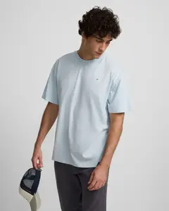 Футболка мужская с простым мини-шевроном светло-голубого цвета Silbon