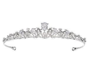 Серебряная корона-диема с цирконами на свадьбу, хрустальная тиара Edibazzar