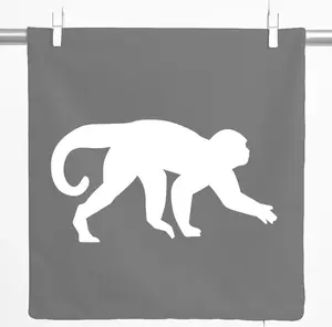 Декоративная наволочка Huuraa с силуэтом обезьяны, подарочная, 40x40 см, стальной серый хлопок, украшение в виде обезьяны Hellweg Druckerei