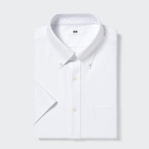 Рубашка UNIQLO трикотажная с воротником на пуговицах, белый