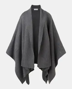 Пончо из трикотажной ткани в рубчик Banarassi, серый