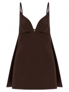 Платье из ткани "дюшес" Elisabetta Franchi, коричневый