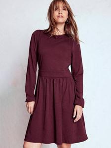 Платье Mila с длинными рукавами из джерси Boden, Dark Cherry