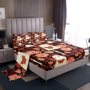 Erosebridal Комплект постельного белья Happy Halloween для детей с принтом тыкв и белых призраков, Signal Orange White