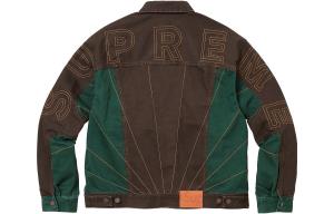 Джинсовая куртка унисекс Supreme, коричневый/зеленый