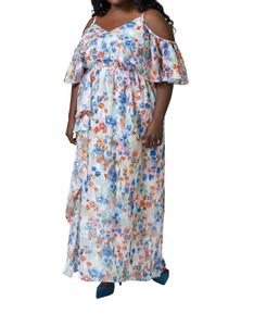 Платье Lorena - плюс в белом цветочном принте Tanya Taylor