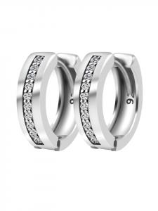 Adeliás Женские серьги-кольца из серебра 925 пробы с кубическим цирконием в серебре