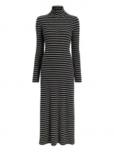 Полосатое платье миди Frances в рубчик Proenza Schouler White Label, черный