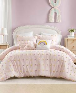 Комплект постельного белья Intelligent Design Callie Pom Pom, 5 предметов, размер Full/Queen, цвет Pink Multi