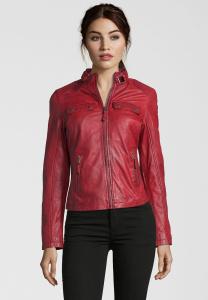 Кожаная куртка Milano в модном образе 7eleven, красный