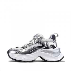 Кроссовки женские толстые низкие Bellalily, серебряный