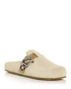 Женские сабо в клетку "ежик" Burberry, бежевый