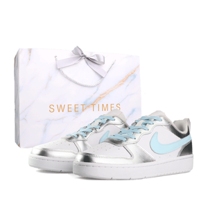 Детские скейтерские кроссовки Court Borough для младших школьников Nike, серебряный/синий