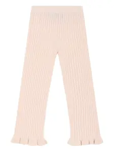 Комплект из футболки и брюк с вышитым логотипом Moncler Enfant, розовый