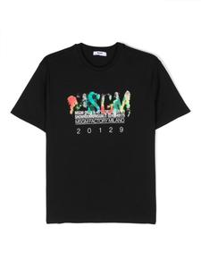 MSGM Kids футболка с логотипом, черный