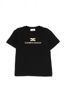 Футболка с логотипом Elisabetta Franchi La Mia Bambina, черный