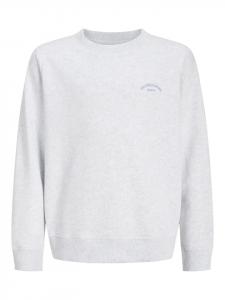 JACK & JONES Junior Толстовка JJCOLLEGE LOGO SWEAT CREW JNR белого меланжевого цвета