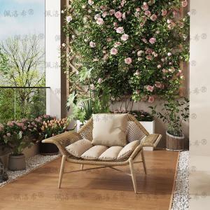 Yu Senyi Кресло-шезлонг из ротанга для балкона, односпальное, натуральный цвет, повышенная прочность