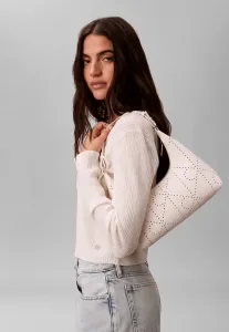 Сумка с эмблемой и перфорацией Calvin Klein, White Alyssum