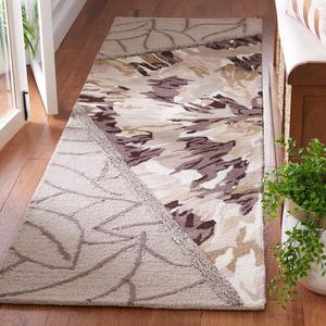 Ковер-дорожка saFAVIEH Fifth Avenue Collection, бежевый и коричневый, ручной работы современный абстрактный текстурированный из новозеландской шерсти, идеально для помещений с высокой проходимостью в гостиной, спальне (FTV127B), 69 x 244 см