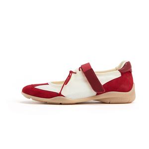 Marie Claire Туфли Мэри Джейн женские ягодно-красные слоновая кость на плоской подошве