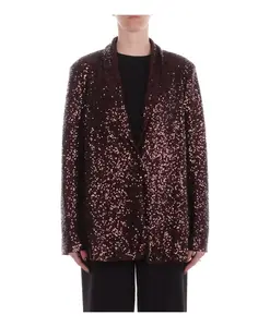 Блейзер с пайетками Manila Grace, коричневый