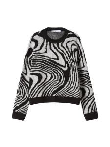 Тонкий вязаный свитер Bershka Sweater, черный