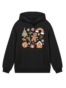 Толстовка с капюшоном Christmas Vibes Cozy Cute Winter черного цвета F4NT4STIC