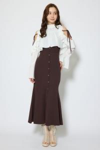 Платье-комбинезон с открытыми плечами и оборками, вязаное Rienda, цвет Brn