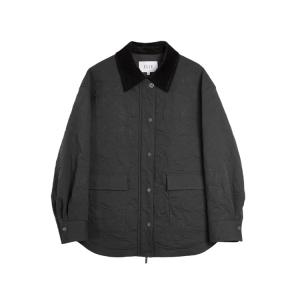 Пуховик женский Lapel Moderate Puffer Shirt Jacket ELLE, темно-серый