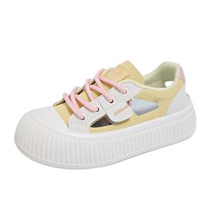 TONYBEAR Дышащие женские скейтерские кеды низкие желто-розовые, цвет Yellow Pink