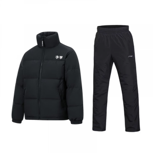 LiNing Повседневная спортивная одежда унисекс, clothing set (черный long-sleeved shirt+черный pants)