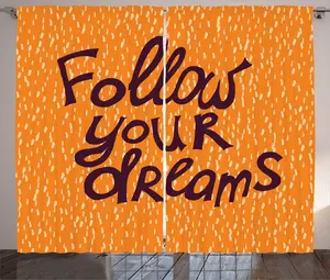 Штора ABAKUHAUS Dream Rustic, теплые тона, мотивирующий дизайн, универсальные ленточные шторы для гостиной с петлями и крючками, 280 x 245 см, цвет: оранжевый, сливовый и кремовый Abakuhaus