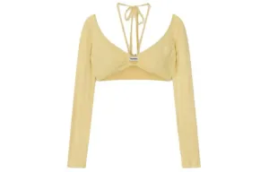 NANUSHKA Футболка-кроп FW23 женская светло-желтая