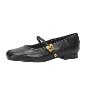 Как будто ступаешь по ровной земле. Туфли Мэри Джейн 2 см женские Bamiti, Black