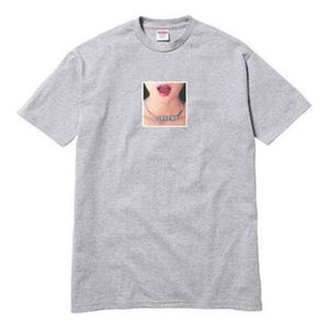 Футболка ss18 necklace tee heather grey printing short sleeve gray Supreme, серый