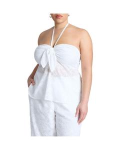 Женский топ с завязками на шее больших размеров ELOQUII, Jet stream