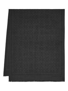 Шарф с бахромой Ferragamo Gancini, серый