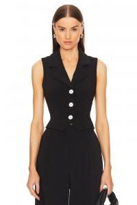 Топ из крепового жилета от марианны каринн L'Academie, черный